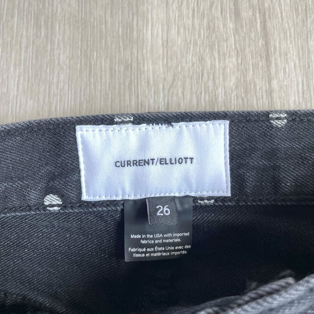 Current/Elliott Vintage Cropped Slim Jean Black Polka Dot Size 26 - Picture 4 of 9